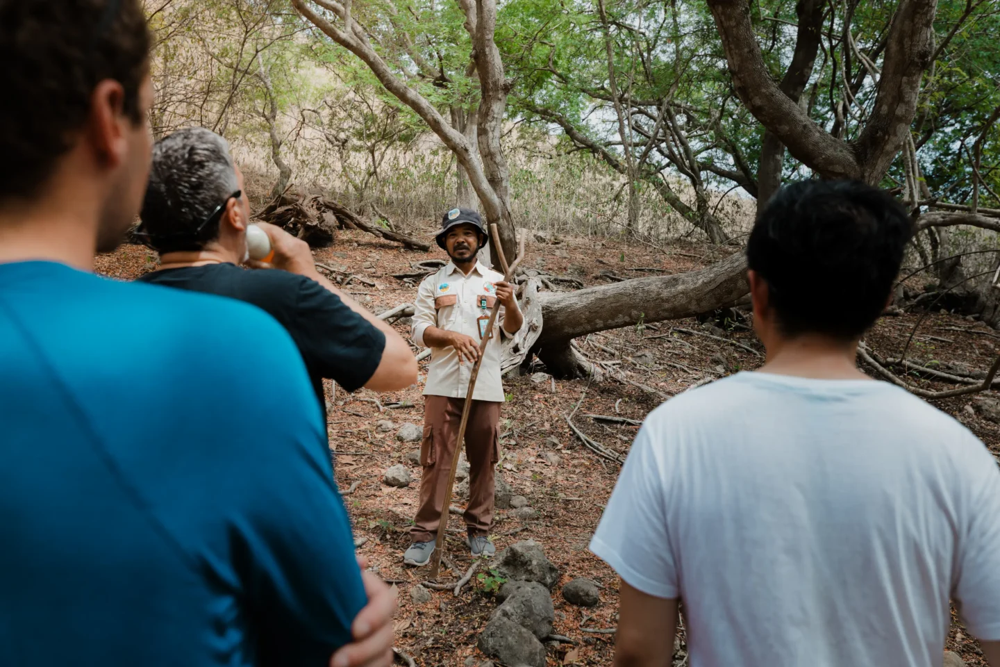 Komodo National Park ranger showing giving briefs to visitors
