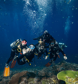 Dive club group onboard La Galigo